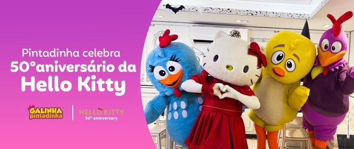 Hello Kitty celebra 50 anos em parceria inédita com a Galinha Pintadinha